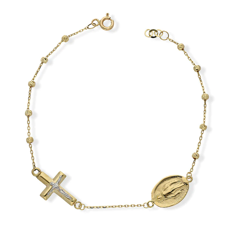 18k Gold Mother Mary & Jesus Bracelet