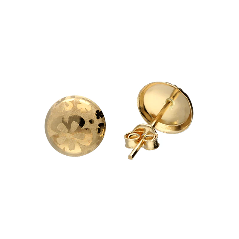 18k Gold Round Shaped Earring