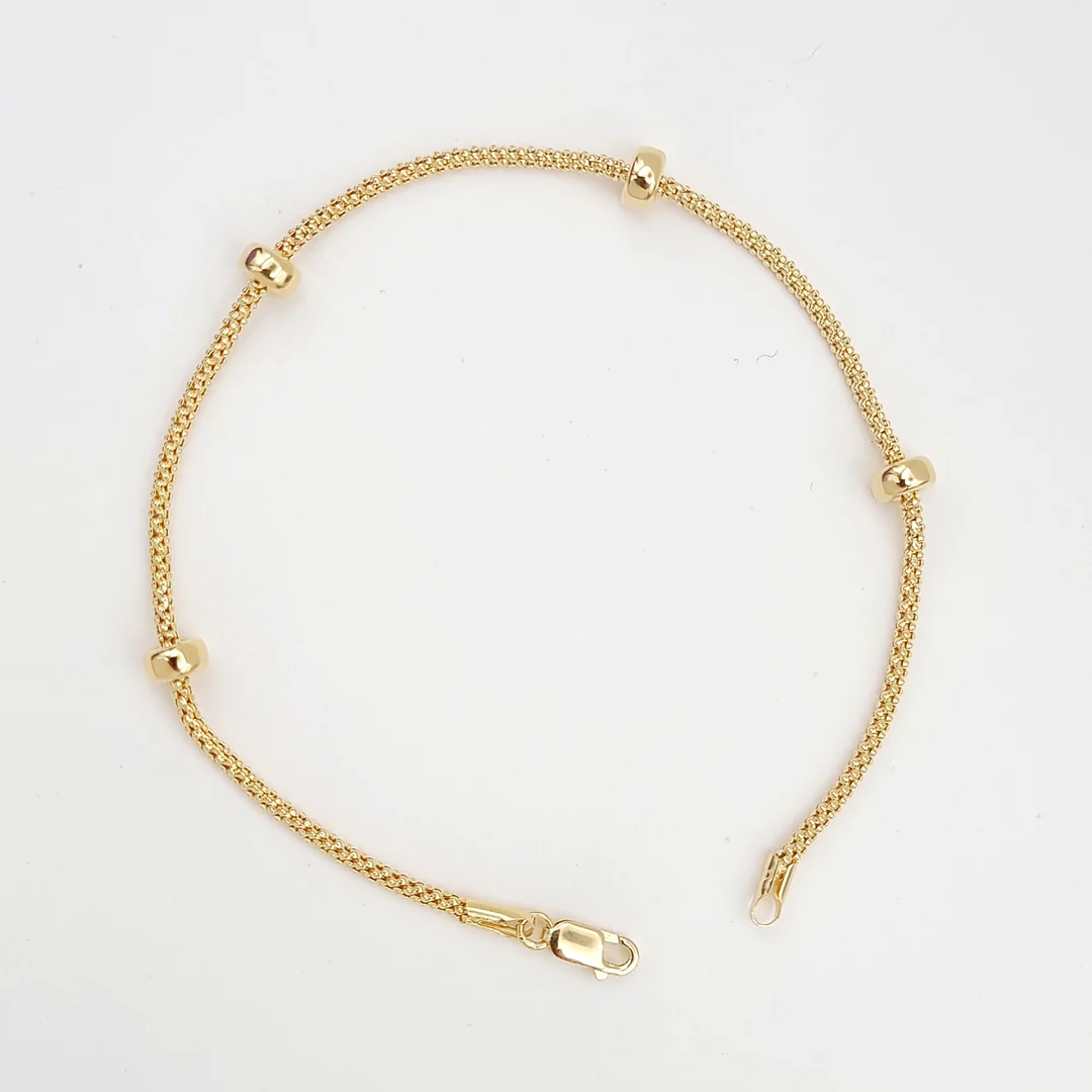 18k Gold 4 Circle Seed Bracelet