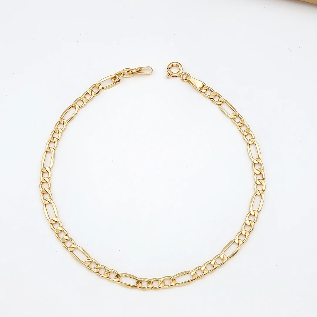 18k Gold Figaro Linked Bracelet