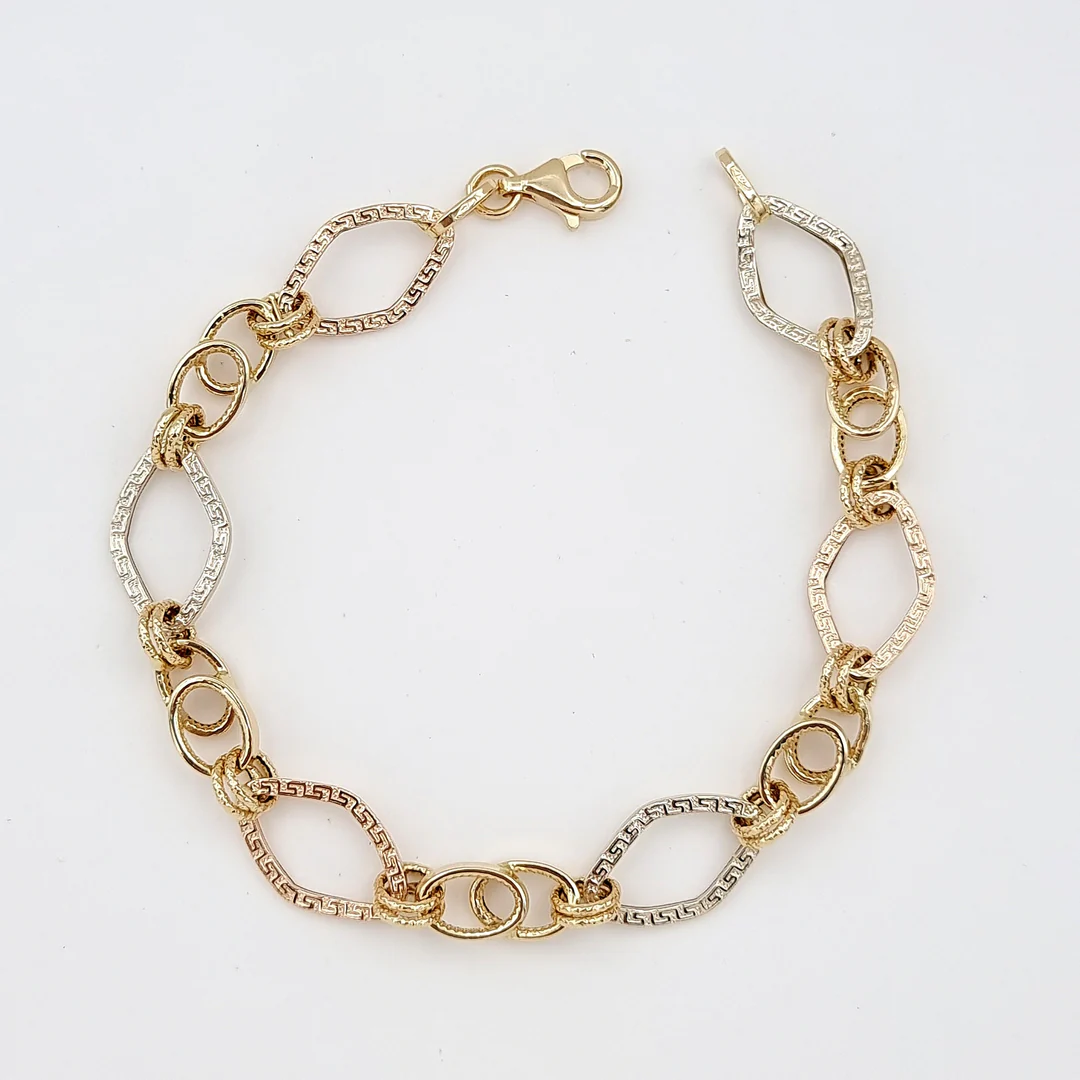 18k Gold Elegant Oval Linked Bracelet