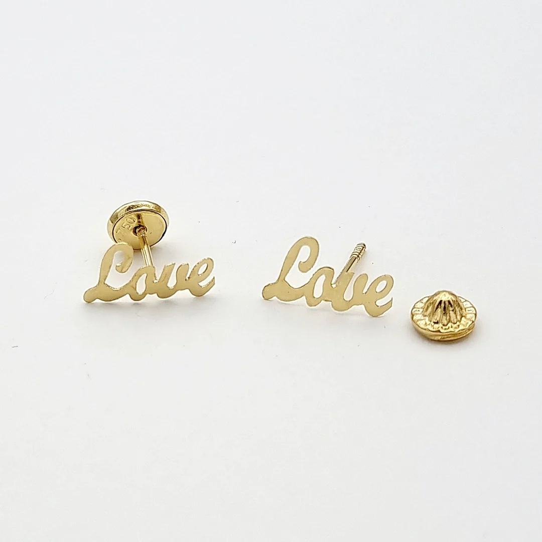 18k Gold Love Earrings