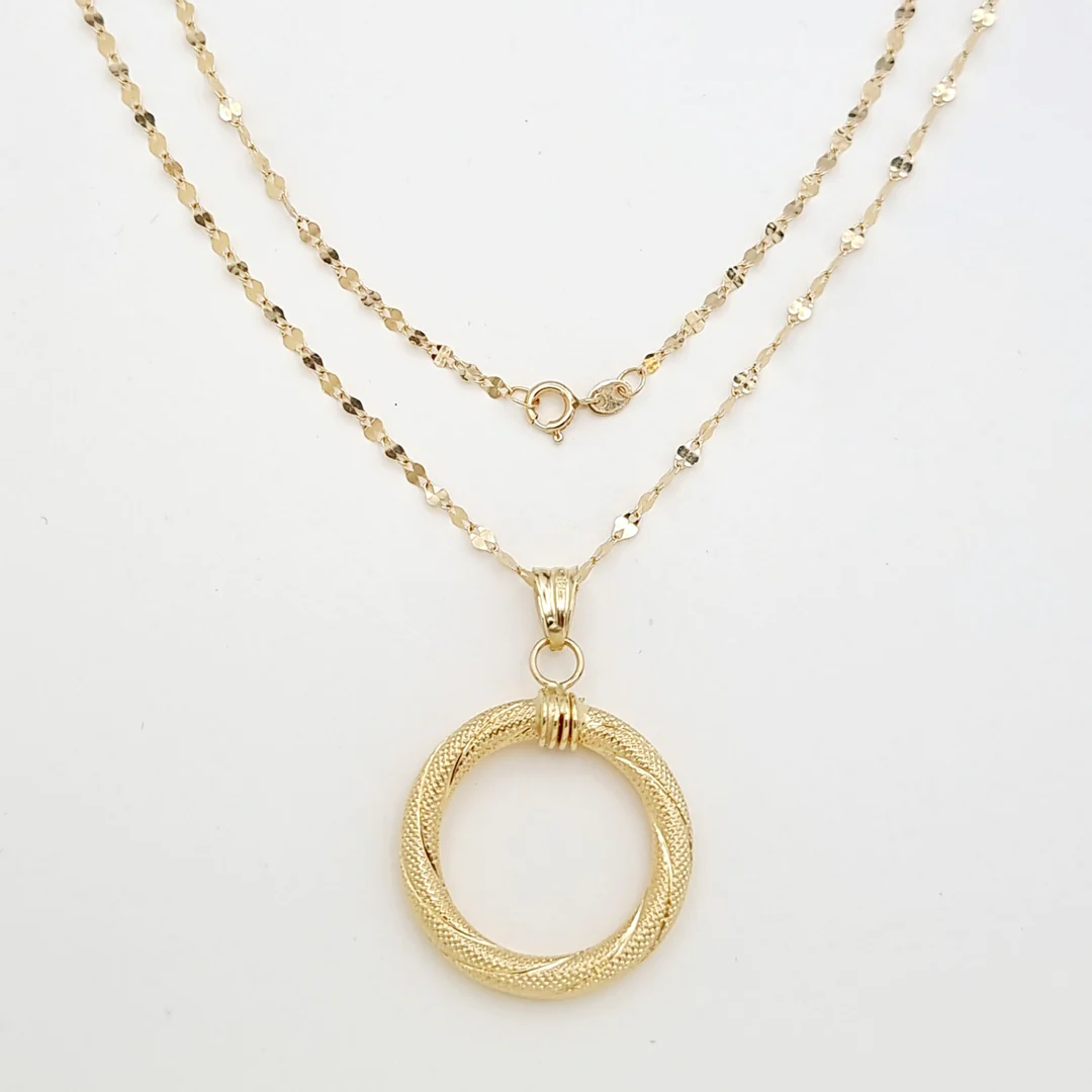 18k Gold Round Necklace