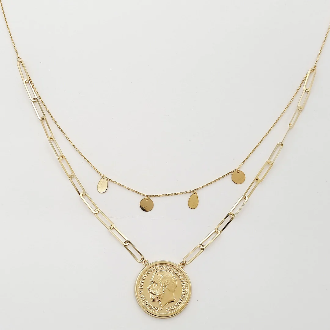 18k Gold 2 Layer Elegant Necklace