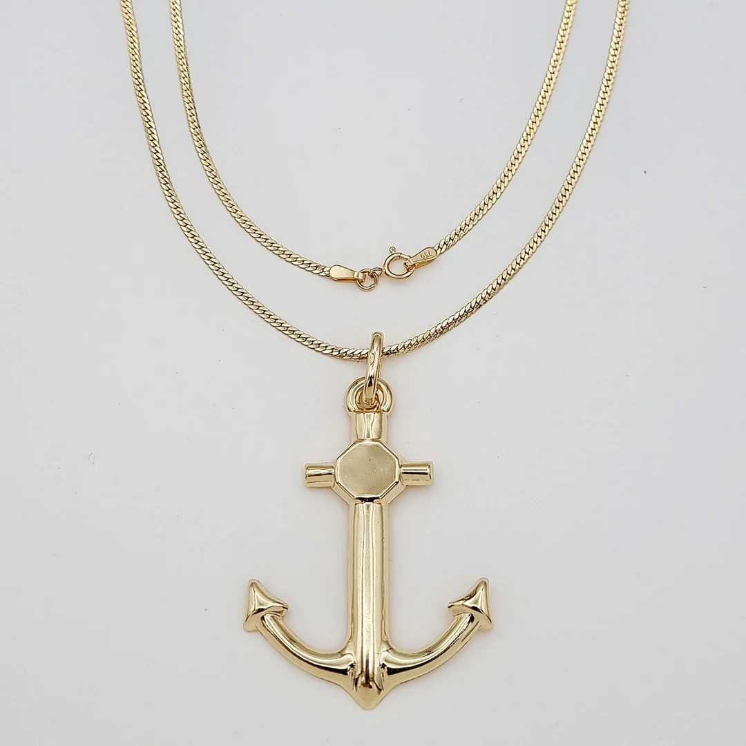 18k Gold Anchor Necklace