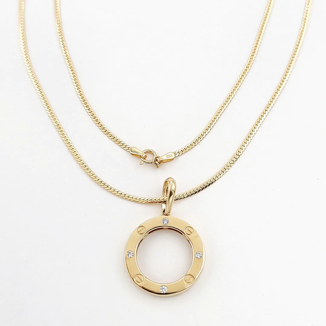 18k Gold Elegant Round Necklace