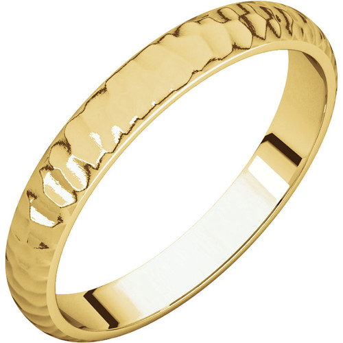 18kt 3mm Hammer Finish Wedding Band