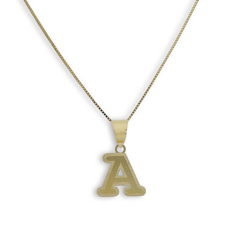 18k Gold Necklace (Chain with Alphabet Pendant)s