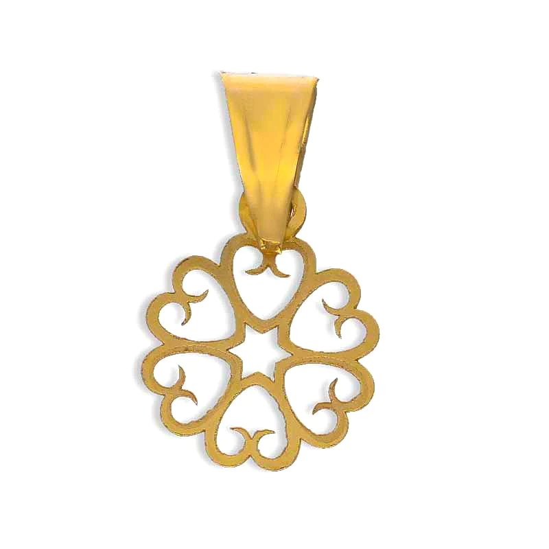 18k Gold Flower Pendant