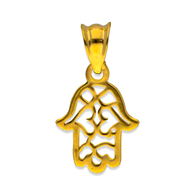 18k Gold Hamsa Hand Pendant