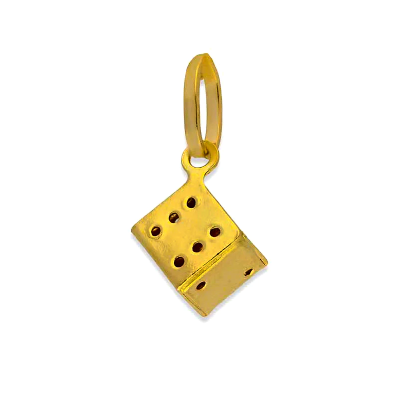 18k Gold Dice Pendant