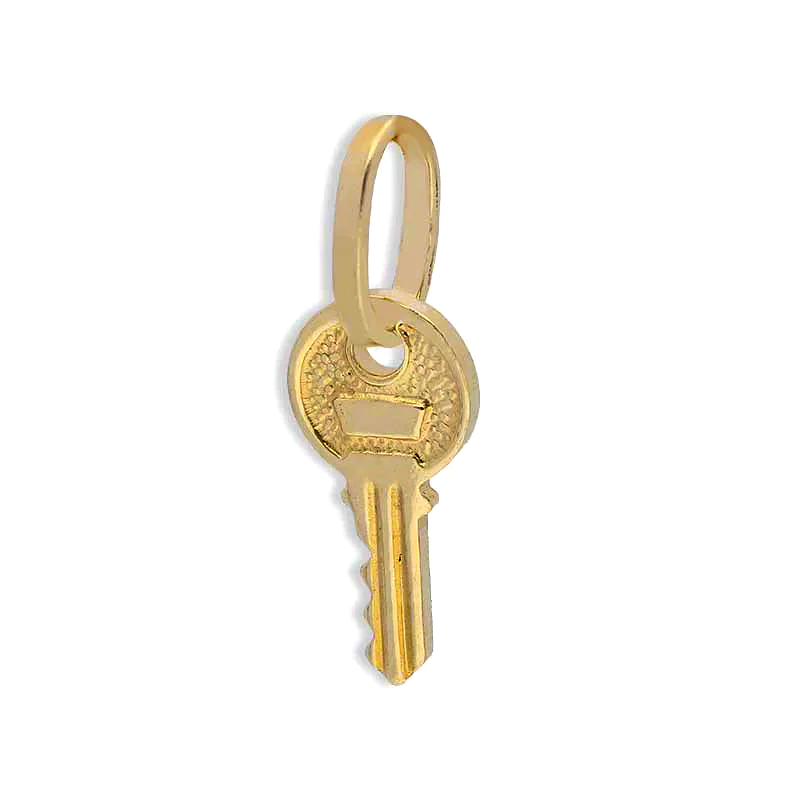 18k Gold Key Pendant