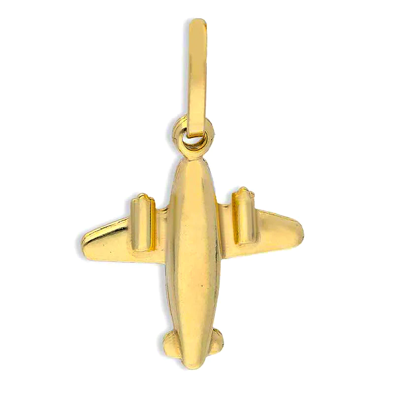 18k Gold Airplane Pendant