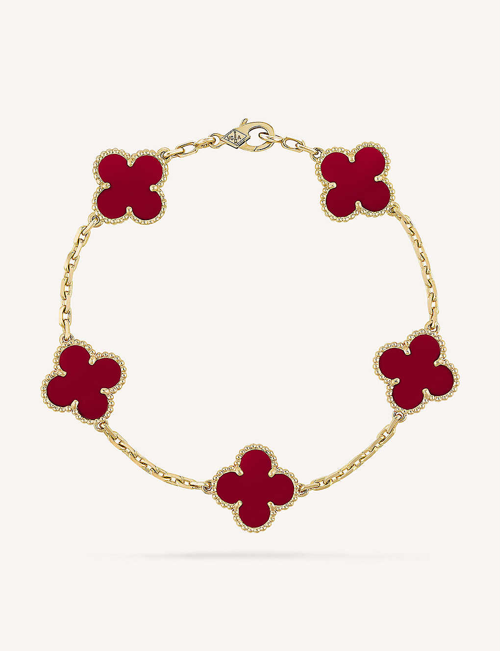 Vancleef & Arpels carnelian gold bracelet