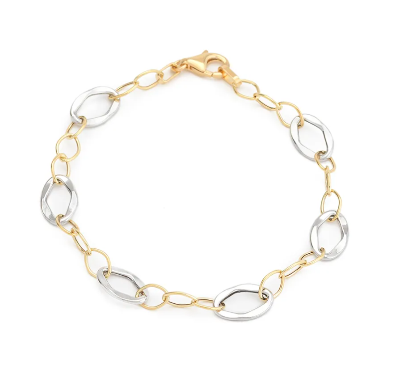 18ct White Oval Bracelet