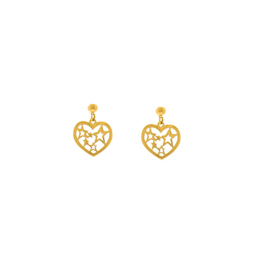 18ct Heart with Stars Earrings