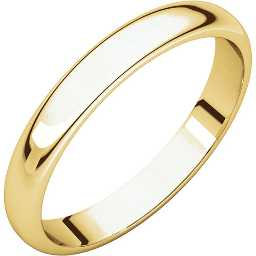 18kt 3mm High Polished Traditional Domed Wedding Band