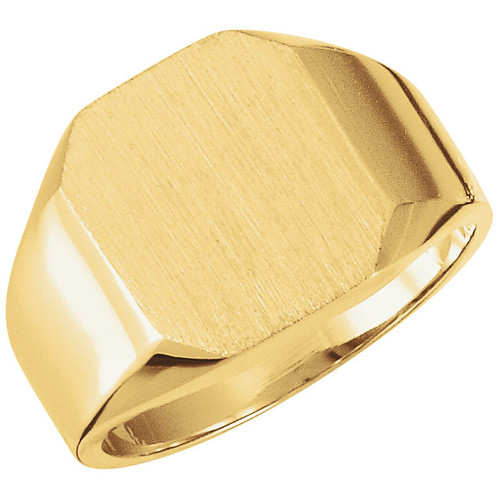 18k Gold Men’s Octagon Signet Ring