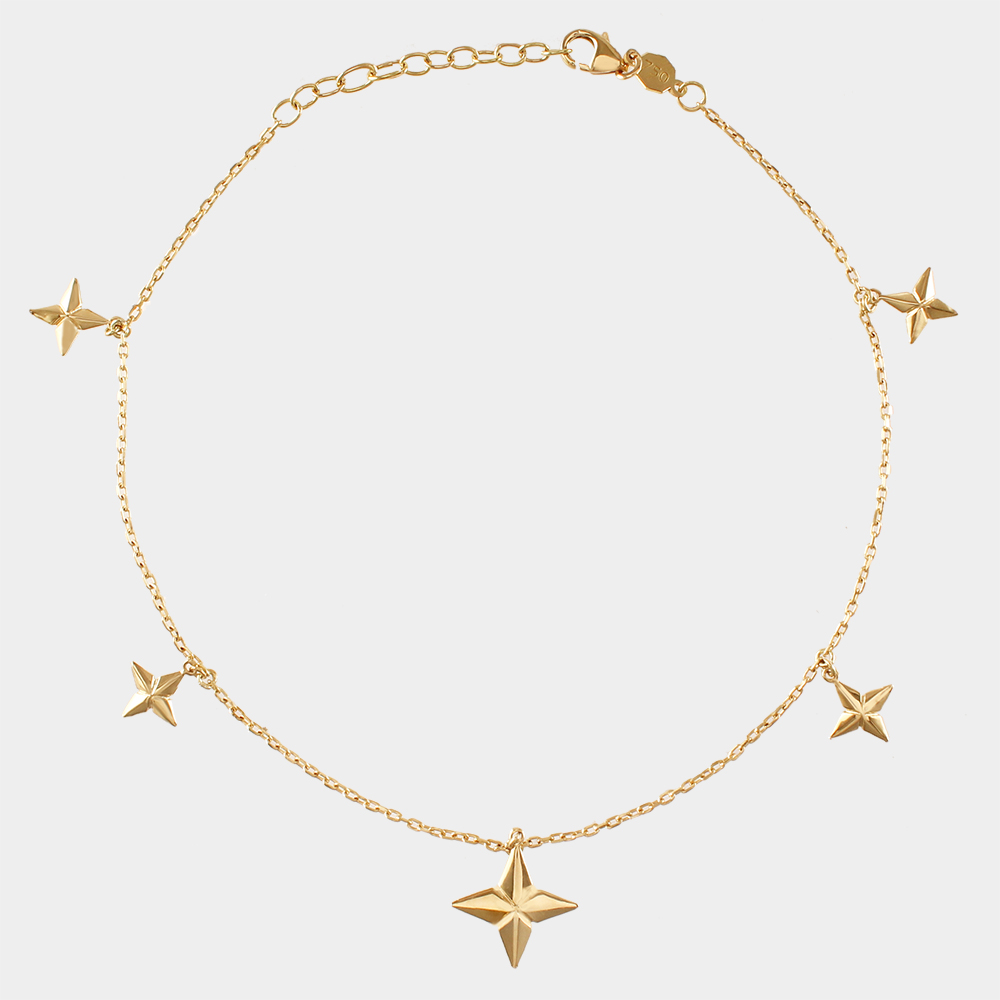 18k Star Anklet