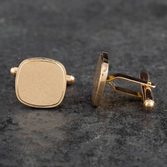 18k GoldTexture cushion Cufflinks